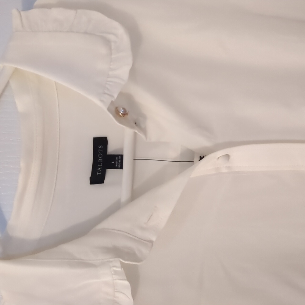 Talbots Classic White Button Down Shirt - Picture 2 of 4